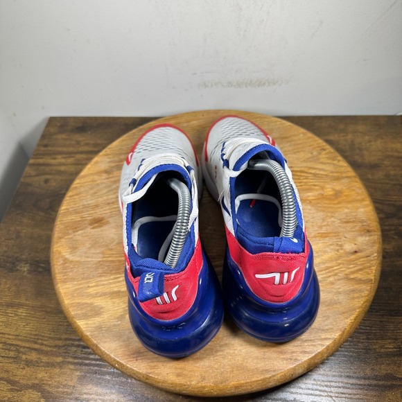 Nike Air Max 270 CW5855-100 White Red Blue Athletic Shoes Size 8 - Picture 8 of 8